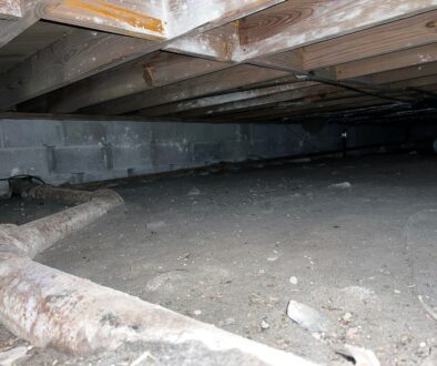 An Exposed Pipe Shows That Crawl Space Moisture Control Is Needed