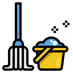 illustration of a mop beside a bucket