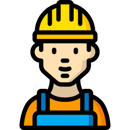 illustration of a smiling worker with a hard hat
