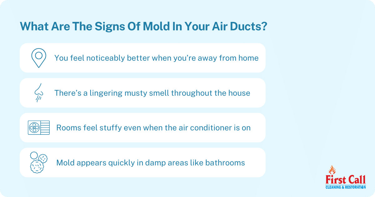 What are the signs of having mold in air ducts